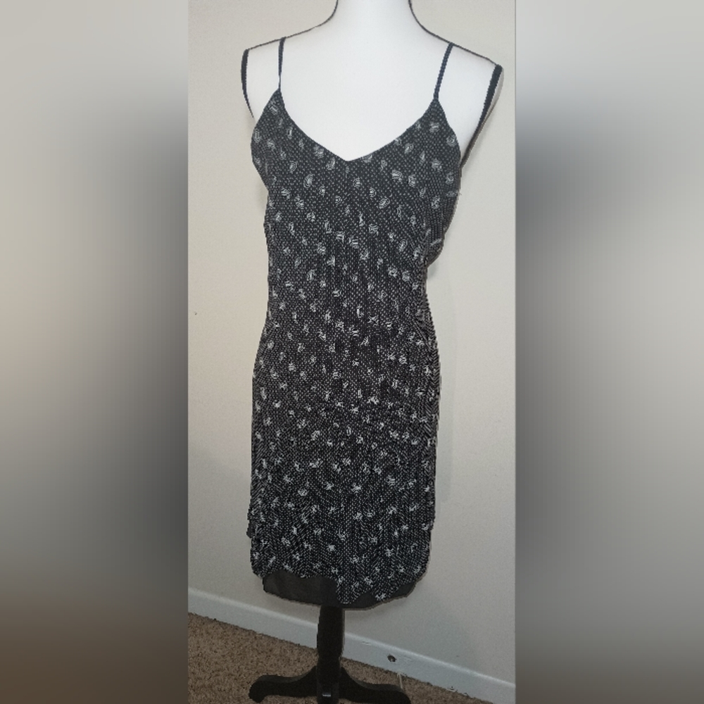 Gap Designer Dress w/ Sheer Hemline w/Adjustable Straps (M)